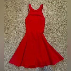 Red backless Windsor dress